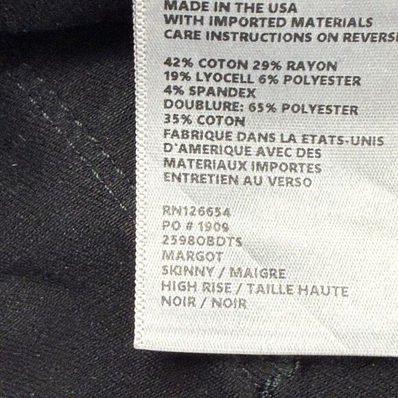 L'Agence Margot High Rise Skinny Jeans Black Rhinestone Tuxedo Side Stripe 25 - Picture 9 of 13